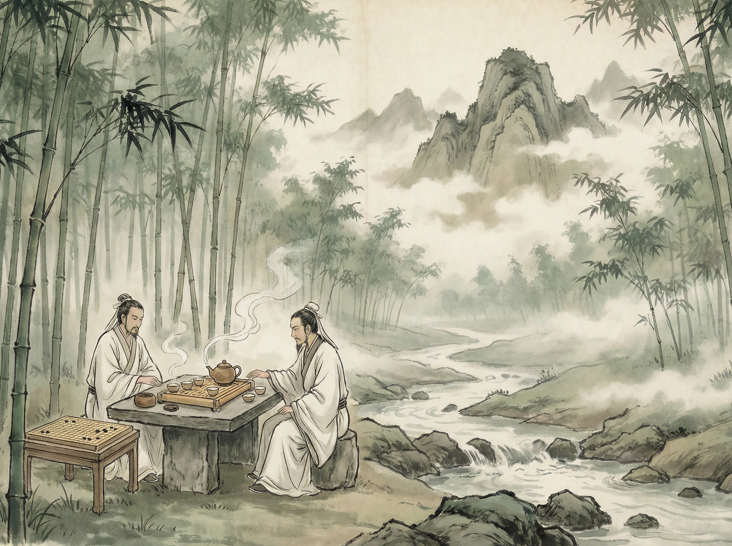 竹林中品茶对弈，体验 抢庄牛牛 禅意生活